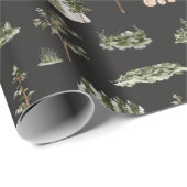 Wasserfarbenfroher Wald Nahtloses Muster Geschenkpapier (Rolleneckpunkt)