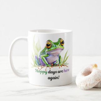 Wasserfarbenfrosch mit Hoppy-Tagen sind wieder hie Kaffeetasse