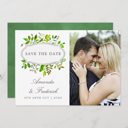 Wasserfarbenfrühlingsfolien Hochzeit Sichern Sie d Save The Date (Vorne/Hinten)