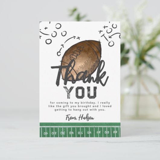 Wasserfarbenfußball Dankeschön Karte (Stehend Vorderseite)