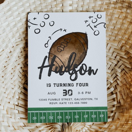 Wasserfarbenfußball Einladung zum Geburtstag