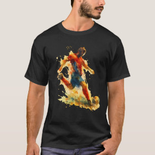 Wasserfarbenfußball-T-Shirt - Dynamisches Shirt de