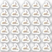 WasserfarbenGazelle mit Mini-Aufklebern in weißer  Aufkleber (Vorderseite)