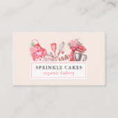 Wasserfarbengebäck und kochend Utensil Baker Visitenkarte (Vorderseite)