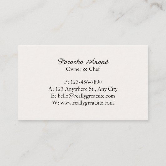 Wasserfarbengebäck Visitenkarte (Rückseite)