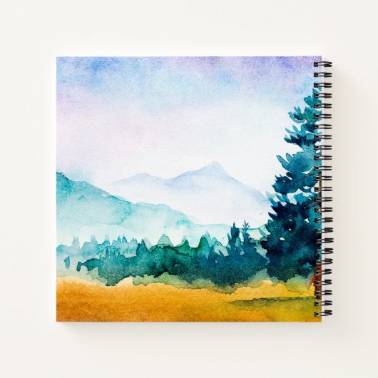 Wasserfarbengebirge Auto- und Teardrop Camper Notizblock (Rückseite)