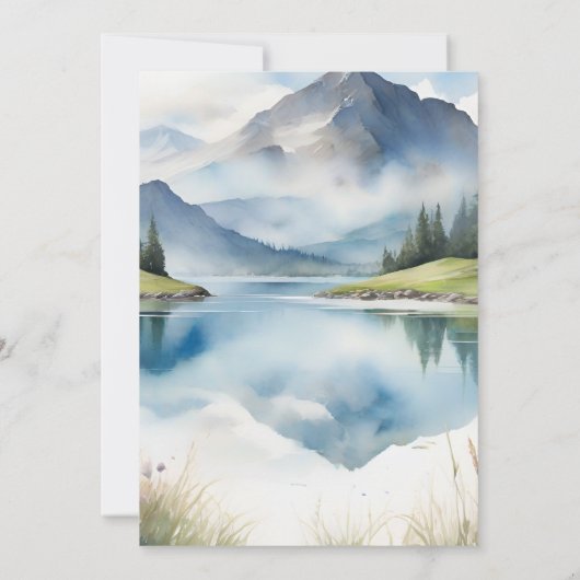 Wasserfarbengebirge Brautparty Einladung (Rückseite)