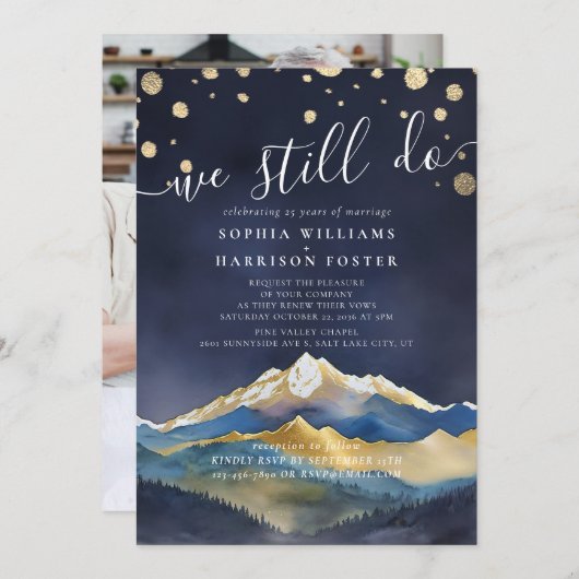 Wasserfarbengebirge, die wir noch immer überprüfen einladung (Vorne/Hinten)