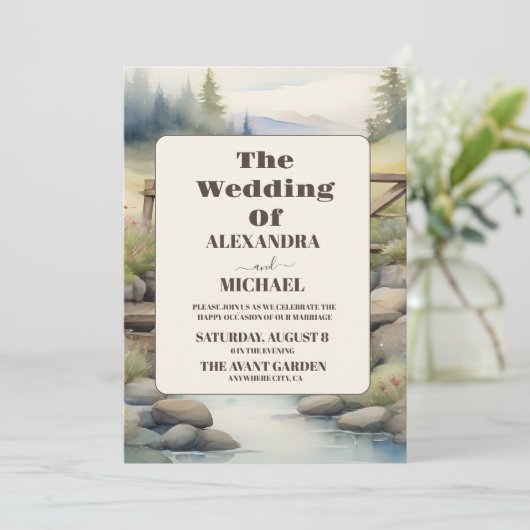 Wasserfarbengebirge Einladung (Stehend Vorderseite)