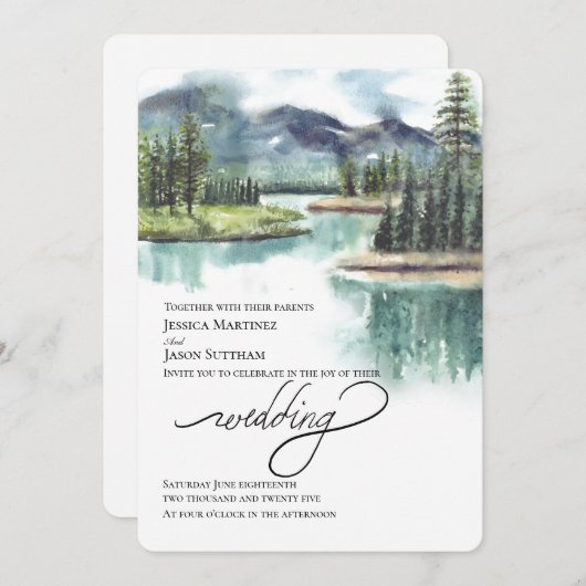 Wasserfarbengebirge Einladung (Vorne/Hinten)