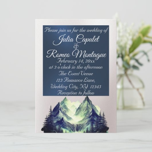 Wasserfarbengebirge Einladung (Stehend Vorderseite)