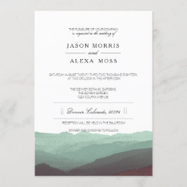 Wasserfarbengebirge | Elegante Hochzeit Einladung