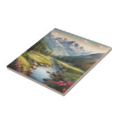 Wasserfarbengebirge Flusslandschaft Fliese (Seite)