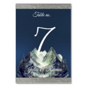 Wasserfarbengebirge & Hochzeit 2 Tischnummer (Rückseite)