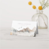 Wasserfarbengebirge Hochzeit im Freien Platzkarte (Vorderseite)