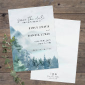 Wasserfarbengebirge Hochzeiten Dusty Blue Rustikal Save The Date