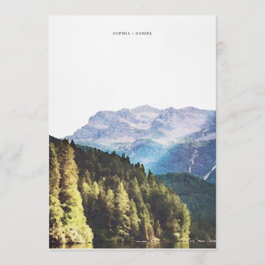 Wasserfarbengebirge Hochzeitstag Begrüßungsreise Programm (Rückseite)