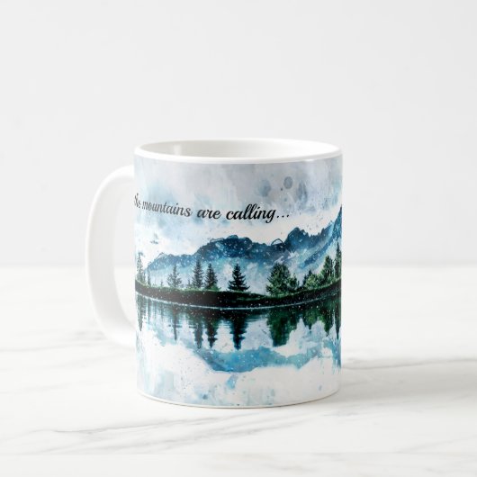 Wasserfarbengebirge Kaffeetasse (Vorderseite Links)