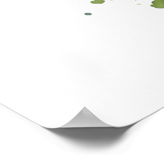 Wasserfarbengebirge Landschaft Poster (Ecke)