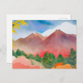 Wasserfarbengebirge Landschaft Postkarte (Vorne/Hinten)