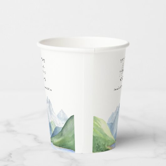 Wasserfarbengebirge - Lass des Abenteuers Pappbecher (Rechts)
