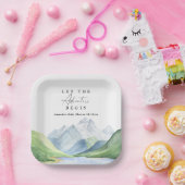 Wasserfarbengebirge - Lass des Abenteuers Pappteller (Party)