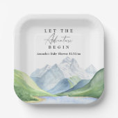 Wasserfarbengebirge - Lass des Abenteuers Pappteller (Vorderseite)