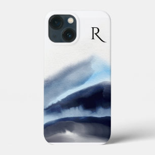 Wasserfarbengebirge Mit Monogramm zeichnen Case-Mate iPhone Hülle