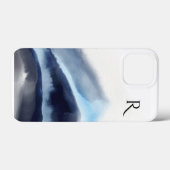 Wasserfarbengebirge Mit Monogramm zeichnen Case-Mate iPhone Hülle (Rückseite (Horizontal))