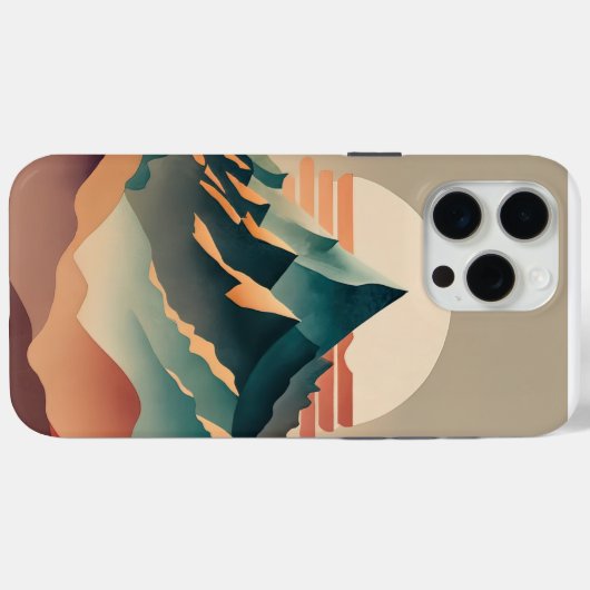 Wasserfarbengebirge mit Sonne Case-Mate iPhone Hülle (Rückseite (Horizontal))