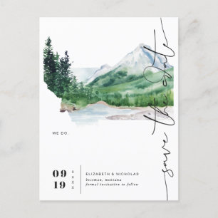 Wasserfarbengebirge   Montana Karte Save the Date
