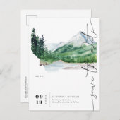 Wasserfarbengebirge | Montana Karte Save the Date (Vorne/Hinten)