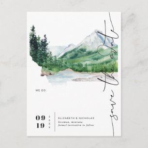 Wasserfarbengebirge Montana Karte Save the Date