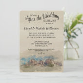 Wasserfarbengebirge nach Hochzeitsfeier einladen Einladung (Stehend Vorderseite)