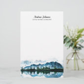 Wasserfarbengebirge nach Maß Briefpapier (Stehend Vorderseite)