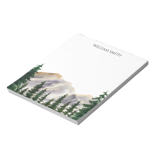 Wasserfarbengebirge Personalisiert Notizblock (Rotiert)