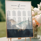 Wasserfarbengebirge Pine Wedding Chart Poster