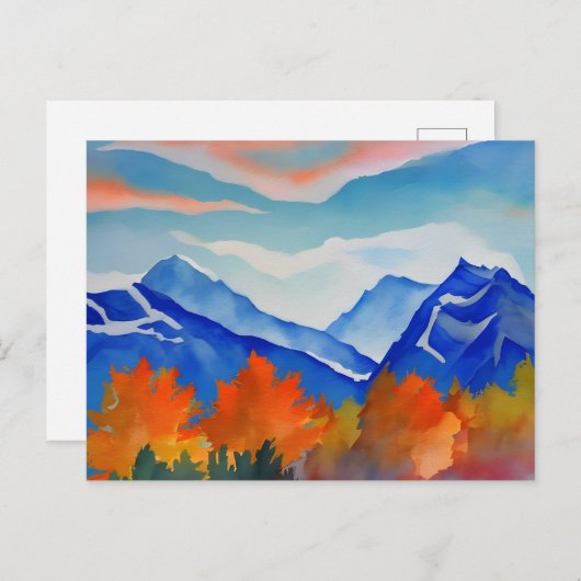 Wasserfarbengebirge Postkarte (Vorne/Hinten)