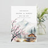 Wasserfarbengebirge Save The Date (Stehend Vorderseite)