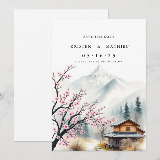 Wasserfarbengebirge Save The Date (Vorne/Hinten)