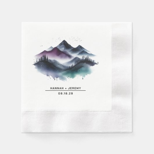 Wasserfarbengebirge Serviette (Vorderseite)