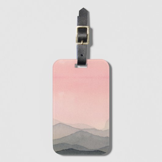 Wasserfarbengebirge Sonnenuntergang Gepäckanhänger (Vorderseite Vertikal)