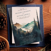 Wasserfarbengebirge und Pinienwälder Acryleinladungen