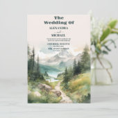 Wasserfarbengebirge und Pinienwälder Einladung (Stehend Vorderseite)