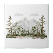 Wasserfarbengebirge und Wald Fliese (Vorderseite)