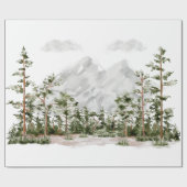 Wasserfarbengebirge und Wald Geschenkpapier (Flach)