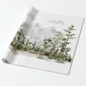 Wasserfarbengebirge und Wald Geschenkpapier (Ungerollt)
