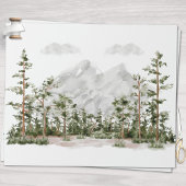 Wasserfarbengebirge und Wald Geschenkpapier