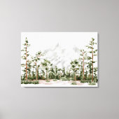 Wasserfarbengebirge und Wald Leinwanddruck (Vorderseite)