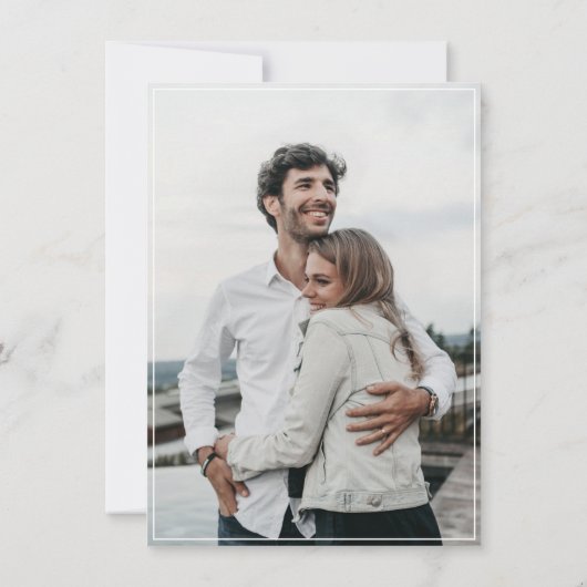 Wasserfarbengebirge Wälder Hochzeit Foto Save The Date (Rückseite)